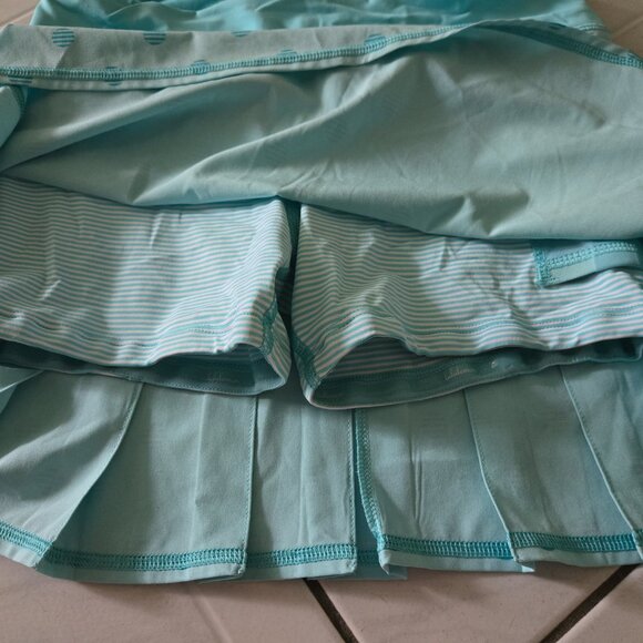 Lululemon Pace Setter Skirt Angel Blue Stripe Tonka Dot 2 - Picture 3 of 5